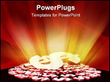 PowerPoint Template - Digital illustration of Dollar sign in light glow