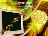 PowerPoint Template - Digital illustration of dollar coin in golden colour background