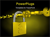 PowerPoint Template - chain of dollars locked up with padlock