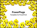 PowerPoint Template - Frame of golden dollar currency symbols 3d rendered image