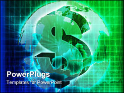 PowerPoint Template - US Dollar symbol over globe of americas