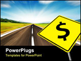 PowerPoint Template - Dollar symbol on a yellow traffic sign.
