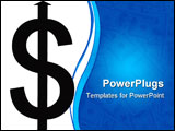 PowerPoint Template - Image of a dollar sign with and up arrow indicating an up trend on it