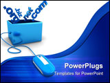 PowerPoint Template - abstract 3d illustration of computer mouse connected to box with domain names
