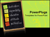 PowerPoint Template - edication responsibility education attitude motivation - DREAM acronym explained on blackboard with
