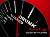 PowerPoint Template - A speedometer measuring how drunk the driver is