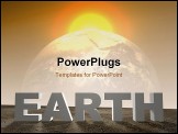 PowerPoint Template - Dry cracked landscape with the word earth