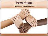 PowerPoint Template - four hands holding each other