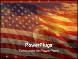 PowerPoint Template - Eagle, american flag, sunset