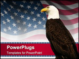 PowerPoint Template - flag of the USA waving in the wind