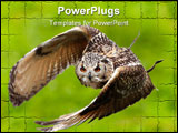 PowerPoint Template - A big beautifull eagle owl in flight coming straight at you