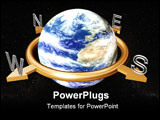 PowerPoint Template - Planet earth with compass