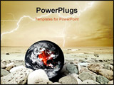 PowerPoint Template - The Earth disaster. Global warming risk conceptual