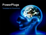 PowerPoint Template - glowing earth head on a dark background