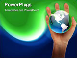 PowerPoint Template - Hands and Earth. Symbol of environmental protection