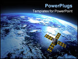 PowerPoint Template - 3D Earth with satellite in orbit