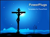 PowerPoint Template - Crucifixion of Jesus Christ on Golgotha. Vector Illustration.