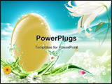 PowerPoint Template - Nice cartoon decoration with an egg and a flower