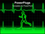 PowerPoint Template - Illustration of a graph heart monitor and a person running