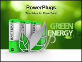 PowerPoint Template - Battery on a white background. The concept of safe energy