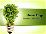 PowerPoint Template - Tree in lightbulb socket symbolizing ecology and eco environmental friendly energy