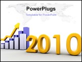 PowerPoint Template - 3D render of a graph indicating economic recovery in 2010