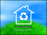 PowerPoint Template - eco house on natural space with green grass
