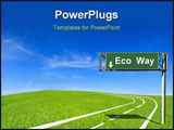 PowerPoint Template - Eco way : a road in green field