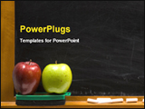PowerPoint Template - apples and chalk board at school