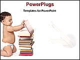 PowerPoint Template - baby boy playing with books