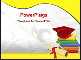 PowerPoint Template - image of books and graduation cap