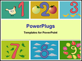PowerPoint Template - vector illustration of numbers with pictures for children education