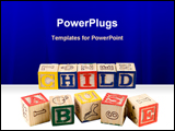PowerPoint Template - the words child abuse spelled using wooden letter blocks