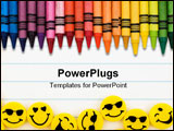PowerPoint Template - Colorful crayons on a sheet of lined paper Educational background
