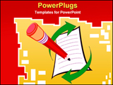 PowerPoint Template - illustration for the pencil with a writing paper