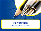 PowerPoint Template - image showing writing tools
