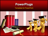 PowerPoint Template - iploma some books and a college hat education concept. Clipping path included to isolate subject fr