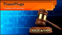 PowerPoint Template - Gavel and EDUCATION word writing on sound block