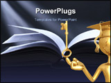 PowerPoint Template - Opened Book. Black background with Magic Light.