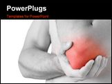 PowerPoint Template - young man having pain in his elbow