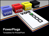 PowerPoint Template - 3D render of election day ballot boxes