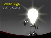 PowerPoint Template - Illustartion of a white bulb with hands and feet