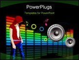 PowerPoint Template - Electro Equalizer. Vector music background. Elements are layered separately