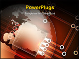 PowerPoint Template - 2d illustration of a partial globe over top of a simple electronic circuit pattern