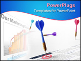 PowerPoint Template - 3 darts on a white background symbol of success in employment and finding a job