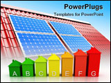 PowerPoint Template - 3D render of an energy efficiency rating chart found on many modern electrical and gas appliances.