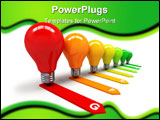 PowerPoint Template - Energy efficiency concept with colored light bulbs
