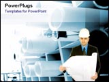 PowerPoint Template - Engineer looks at a roll.