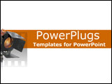 PowerPoint Template - Close-up of stage light in white and burnt orange