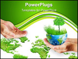 PowerPoint Template - Hands holding globe. Environmental energy concept from concepts series.